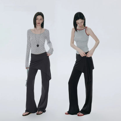 【美脚フレア×ヒップカバー】取り外しスカート付き 2wayヨガパンツ 3262