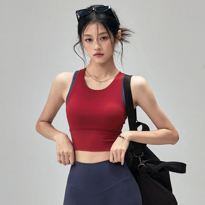 【強力ホールド】揺れない一体型 美胸キープ ラン＆ヨガ スポーツブラトップ 2326