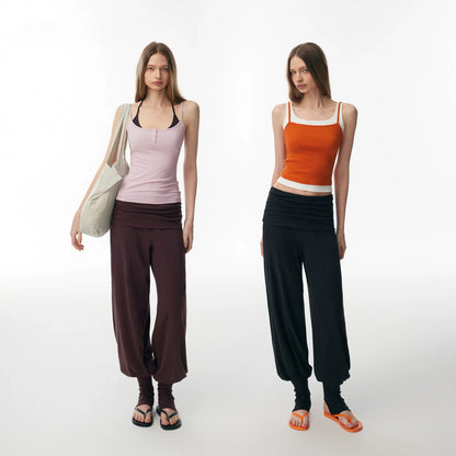 【ヒップカバー×美脚】スカートレイヤード ヨガ＆フィットネスレギンス 3218