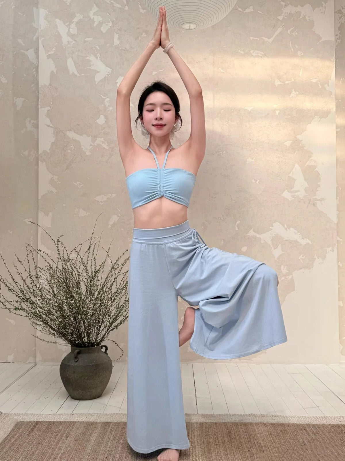 【洗練リラクシー】美落ちエアリーワイド キャミ＆パンツ 上下2点セット 5222